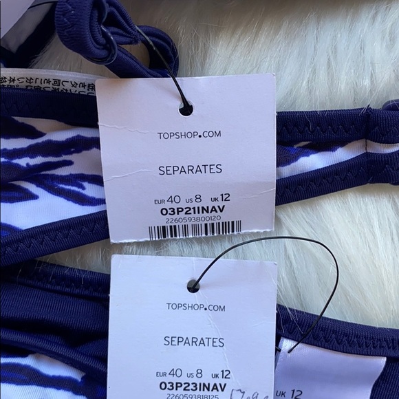 Topshop Beach-Animal Print 2PC Bikini Swimsuit Sz 8 - Picture 8 of 12